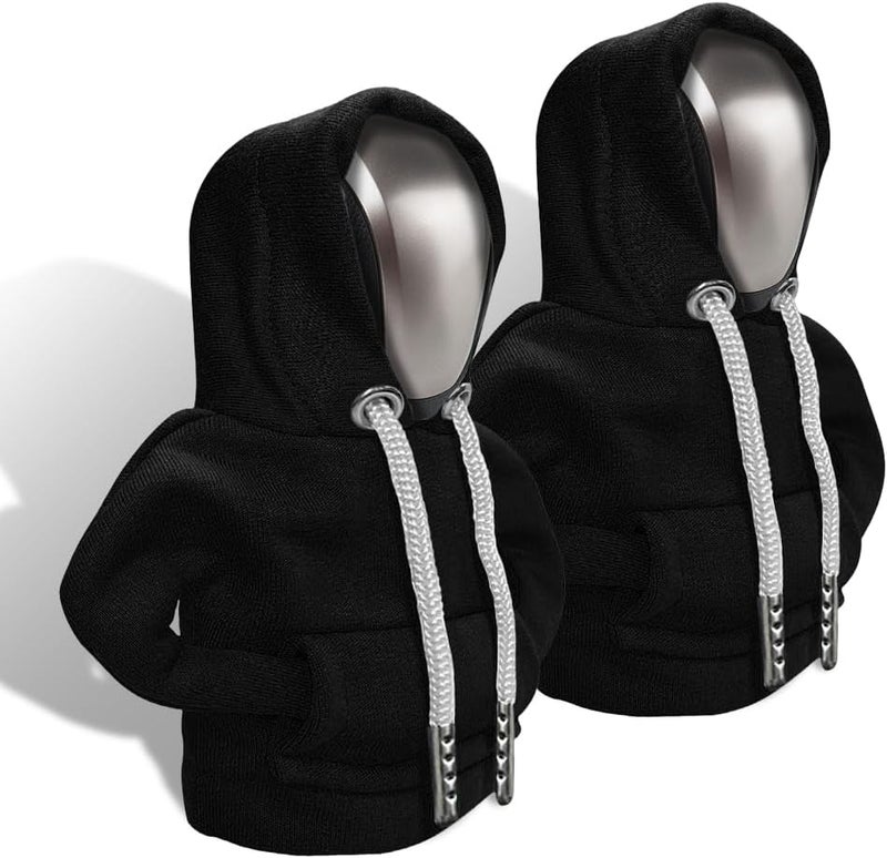 RGOAANC Gear Shift Hoodie, Gear Shift Cover, Fashionable Hoodie Automotive Gear Shift Knob Protector, Car Accessories Mini Sweater Gear Shift Knob Cover for Car Gear Shift Levers (Black-2PCS) - Image 1